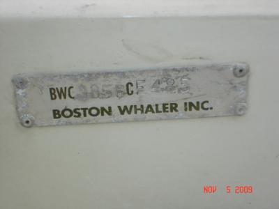 Boston Whaler - HIN plate