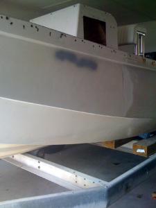 Boston Whaler - Sanding the Hull